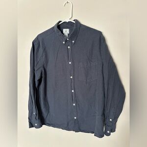 H&M Charcoal ‎ Blue Casual Button-Down Shirt